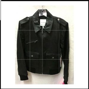 black leather jacket